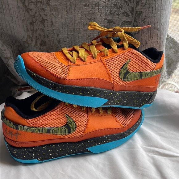 Nike JA 1 Brigit Mandarín and Blue Sneakers with Yellow Accents - Picture 1 of 14